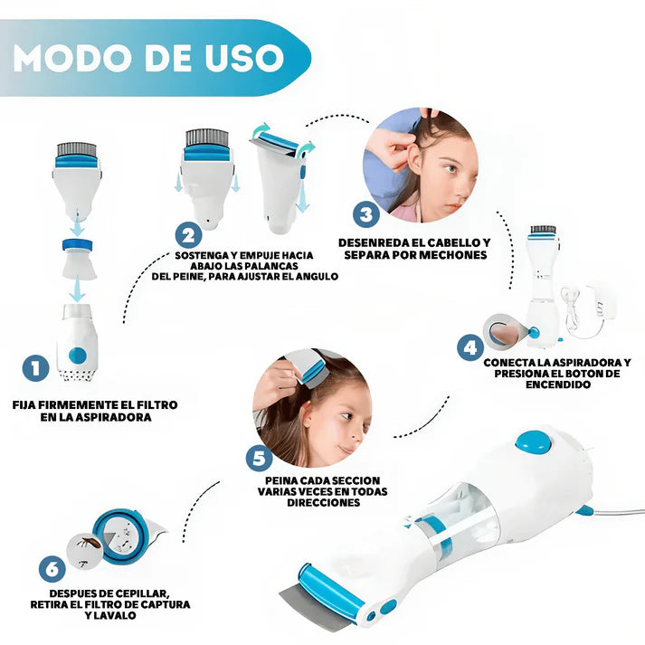 PEINE ELÉCTRICO PARA PIOJOS Y LIENDRES 🌟🌟 + ENVÍO GRATIS