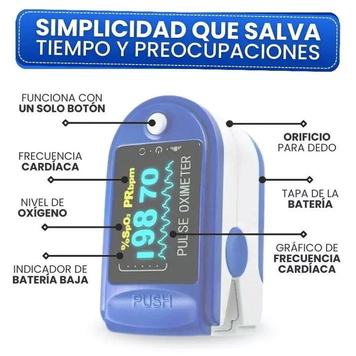 OXÍMETRO | Mide Glucosa, Oxígeno y Pulso  + ENVÍO GRATIS