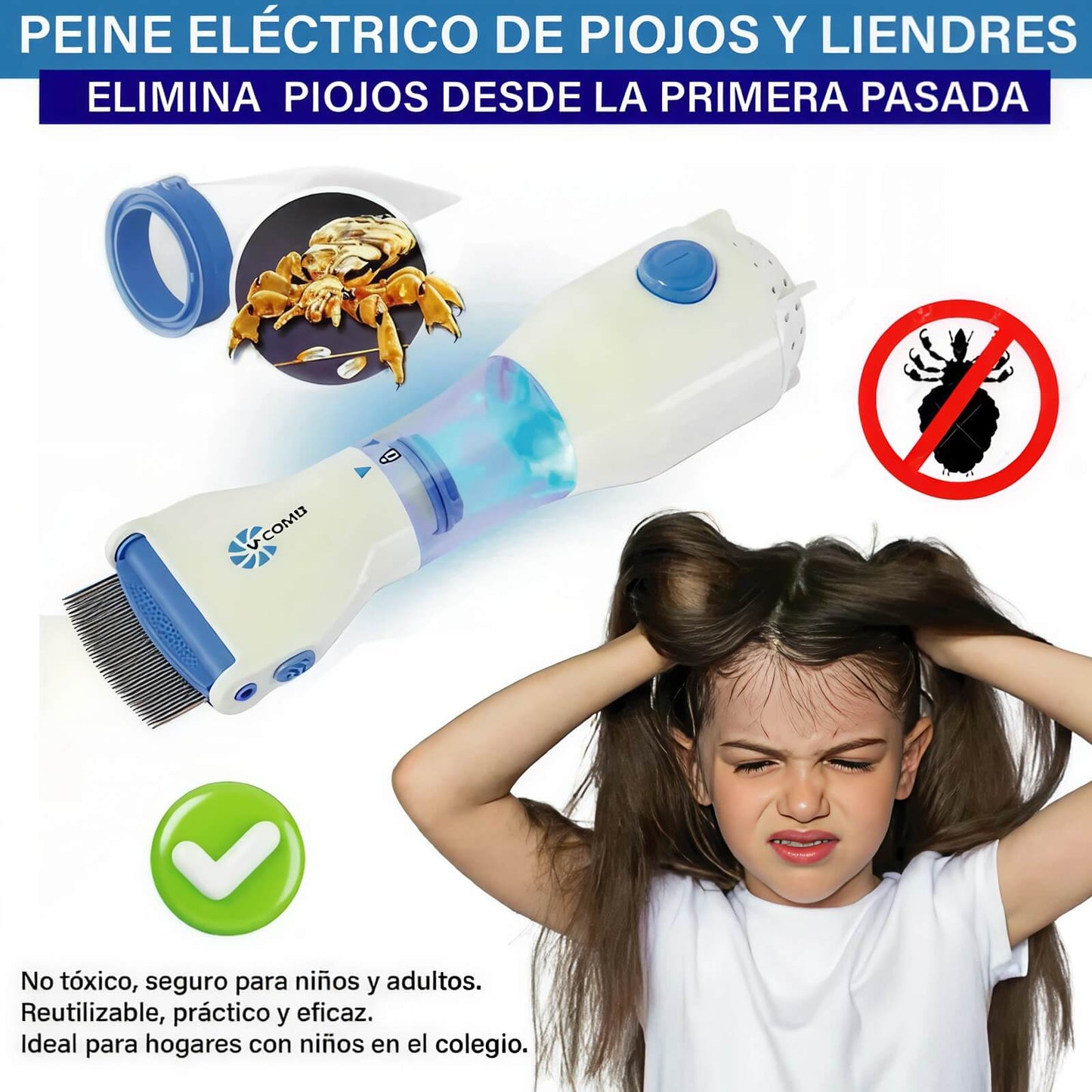 PEINE ELÉCTRICO PARA PIOJOS Y LIENDRES 🌟🌟 + ENVÍO GRATIS